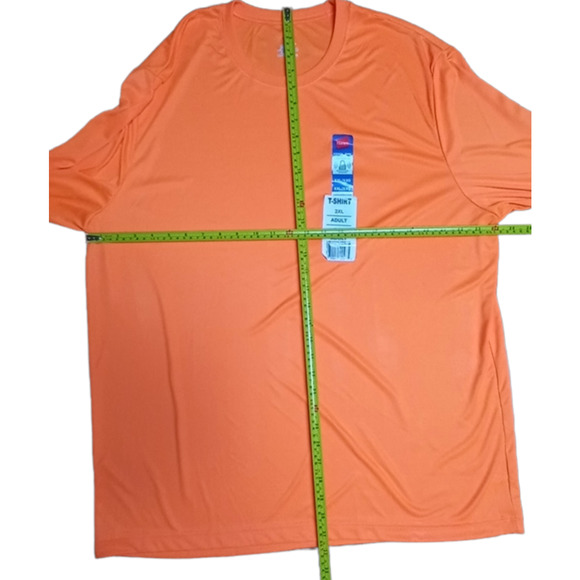 Mens Orange T Shirt Long Sleeve Cool Dri 2XL Tee Shirt Safety Orange Hanes NWT - Picture 10 of 11